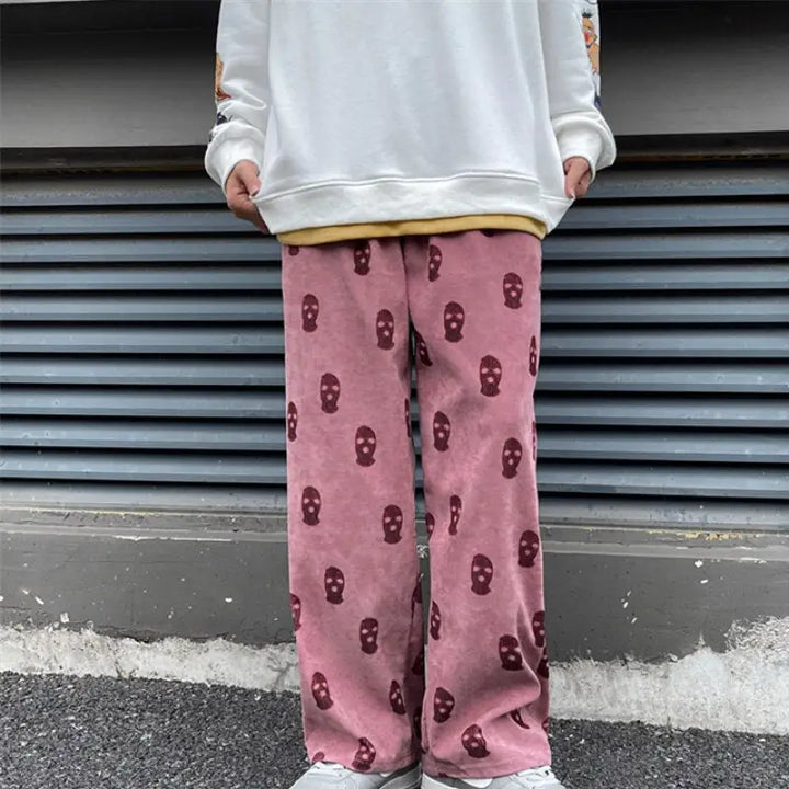 Pantalons streetwear cagoule graphique y2k - rose / m