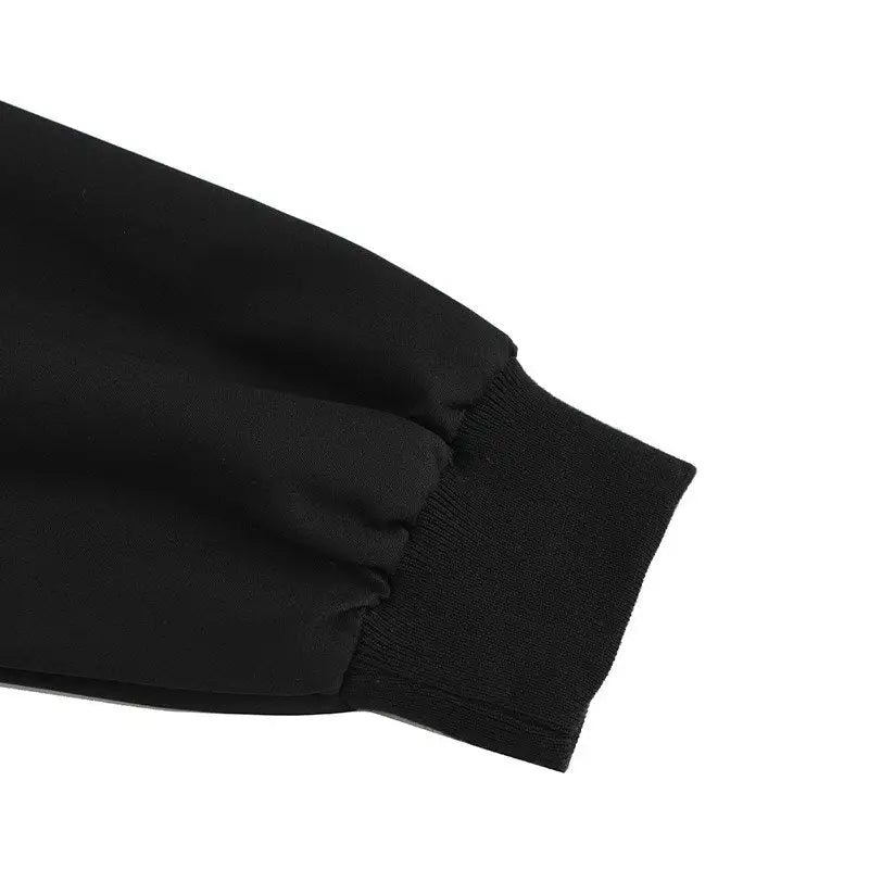 Graphic printed rib sleeve zip-up oversized jacket y2k - jackets