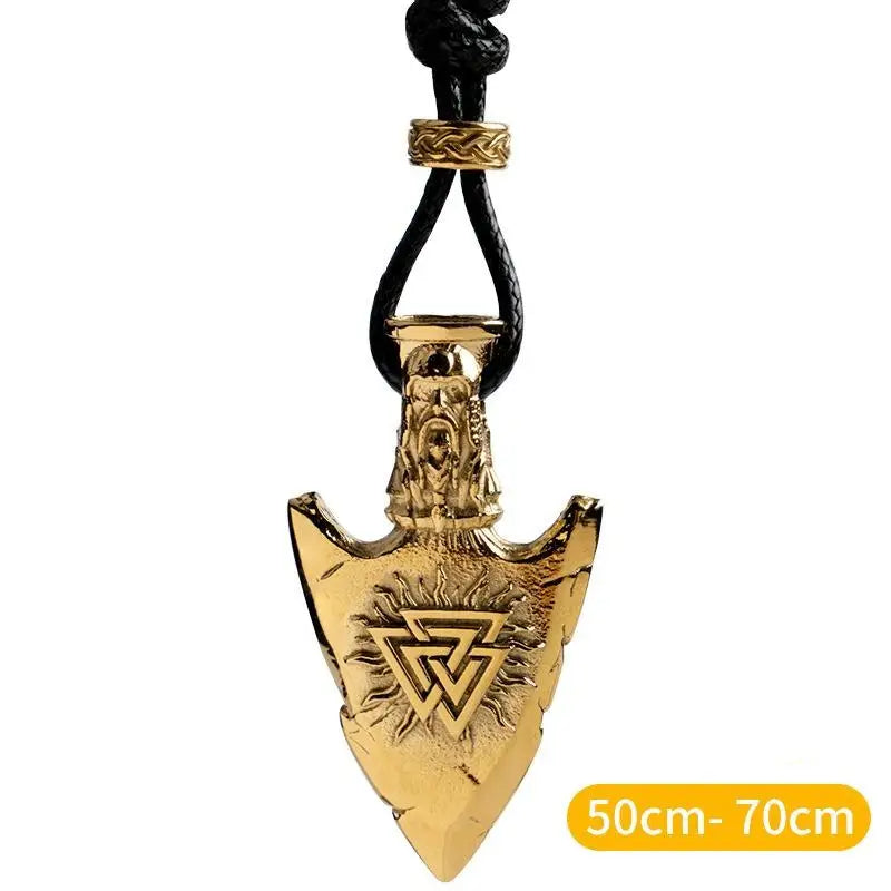 Greek stones titanium steel necklace y2k - gold pendant wax rope (adjustable) - necklaces
