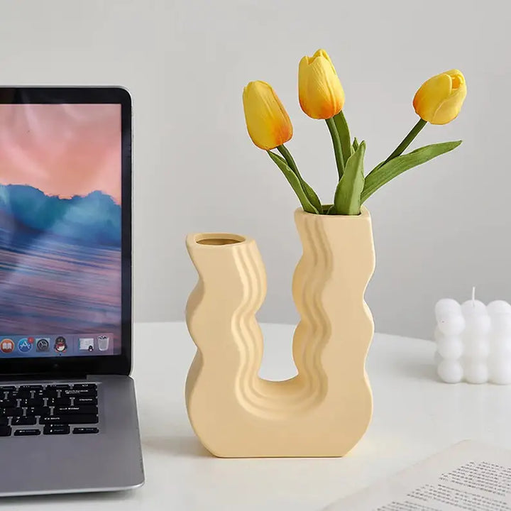 Groovy ceramic vase for a unique and dreamy home aesthetic