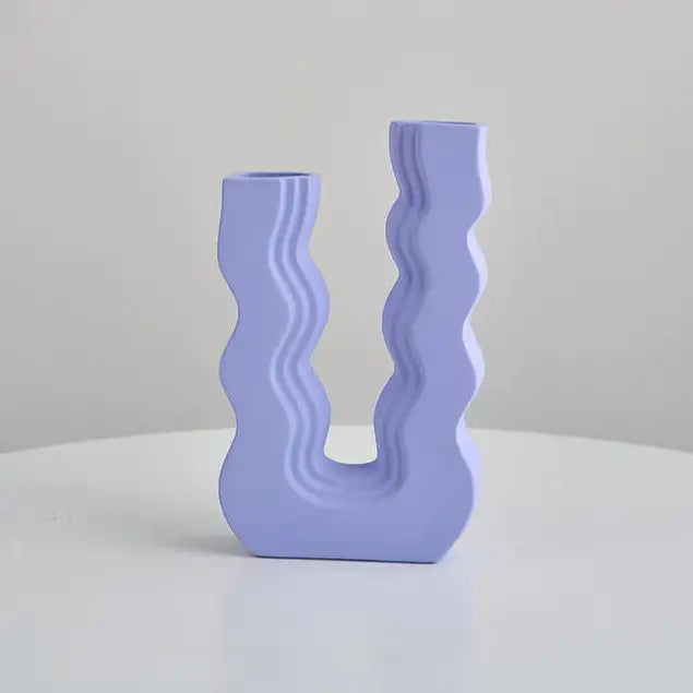 Groovy ceramic vase for a unique and dreamy home aesthetic - purple / large