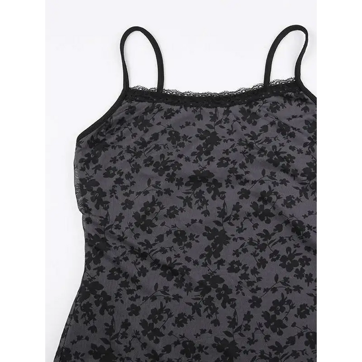 Y2k spaghetti strap pullover camisole in polyester print