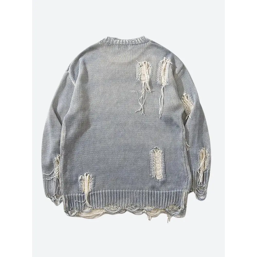 Grunge tasseled distressed sweater