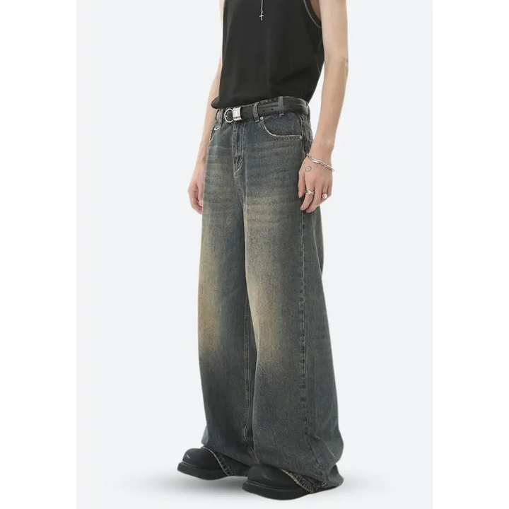 Wide leg denim trousers for a y2k grunge inspired look