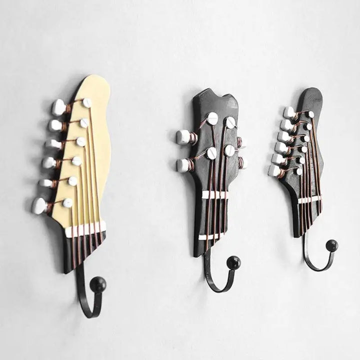 Set of 3 unique guitar hook hangers for stylish wall decor