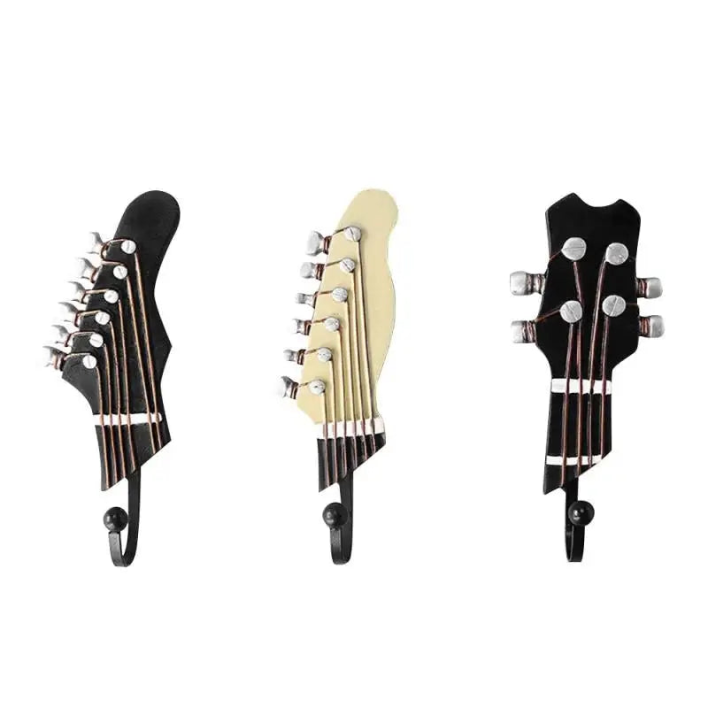 Set of 3 unique guitar hook hangers for stylish wall decor