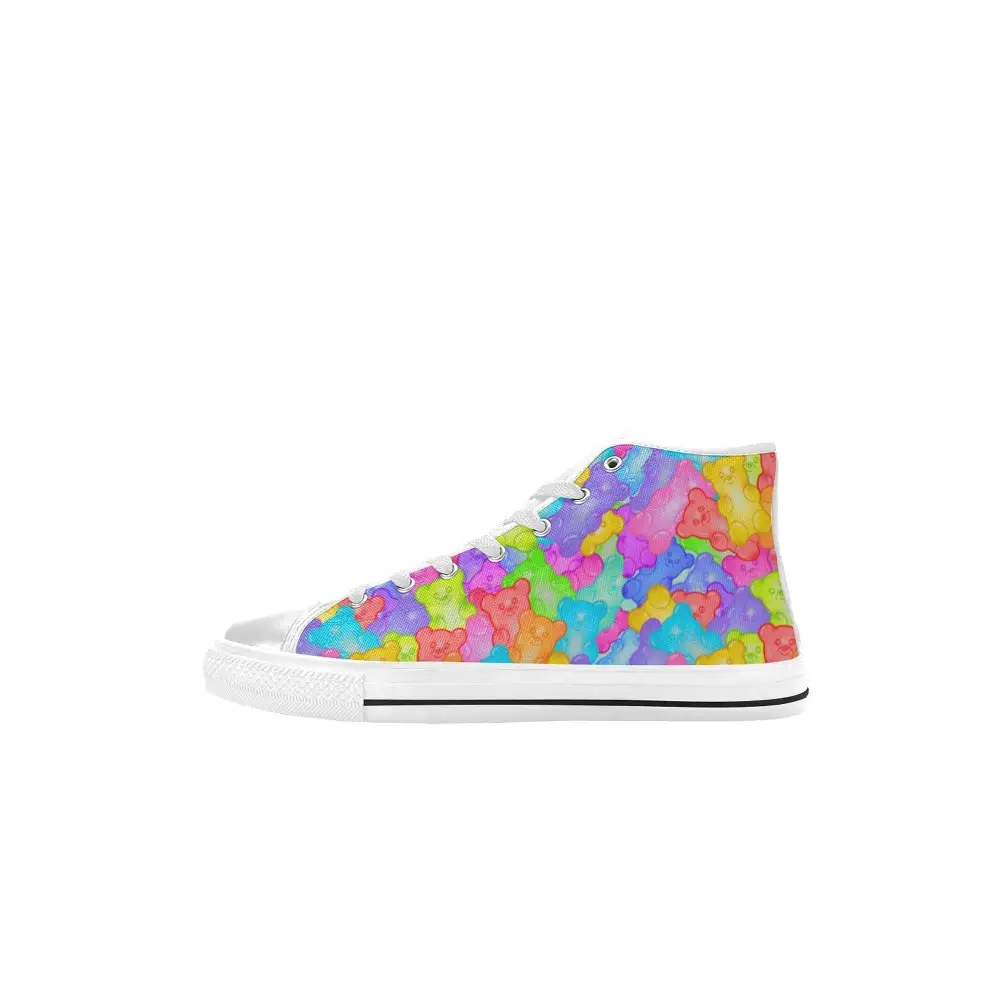 Gummy bear sneakers for a fun y2k style every day - men’s high top canvas shoes (017)