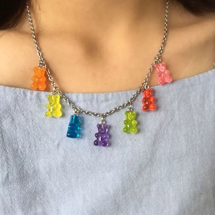 Gummy bear necklace - earrings