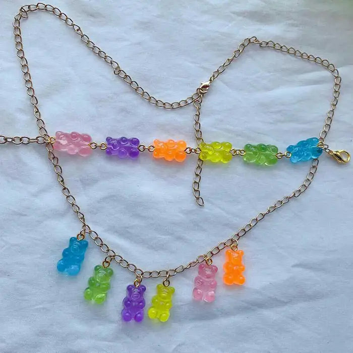 Gummy bear necklace - earrings