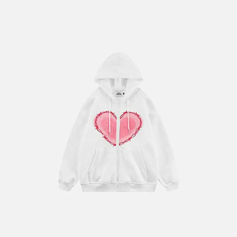 Hard love hoodie y2k - white / s - hoodies