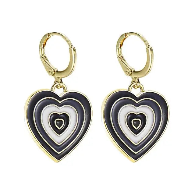 Y2k heart earrings to elevate your accessory collection - standart / black - earrings