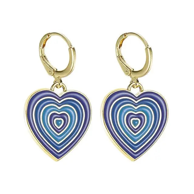 Y2k heart earrings to elevate your accessory collection - standart / blue - earrings