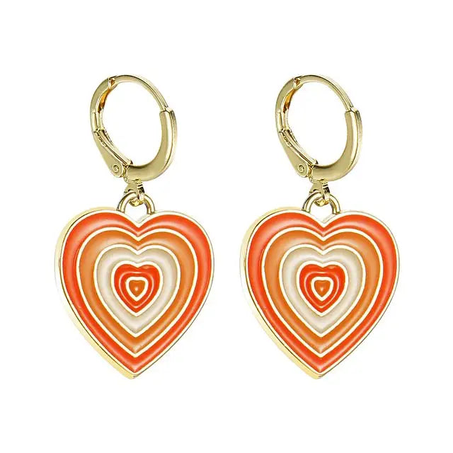 Y2k heart earrings to elevate your accessory collection - standart / orange - earrings