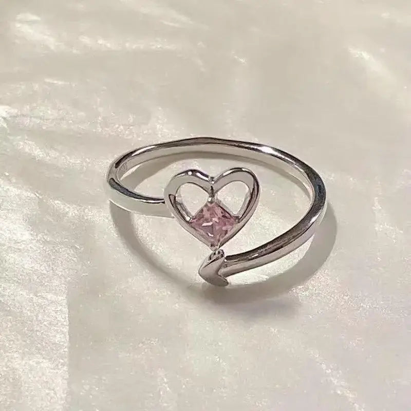 Heart arrow love ring y2k - b / opening - rings