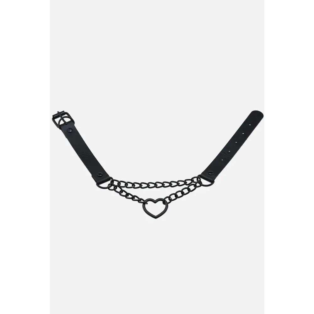 Y2k style choker necklace in zinc alloy and pu leather