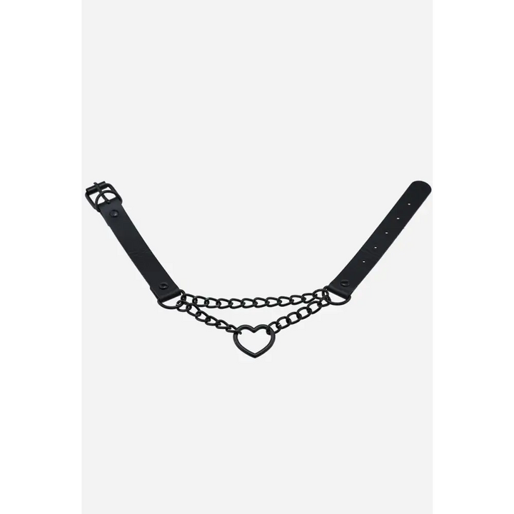 Y2k style choker necklace in zinc alloy and pu leather