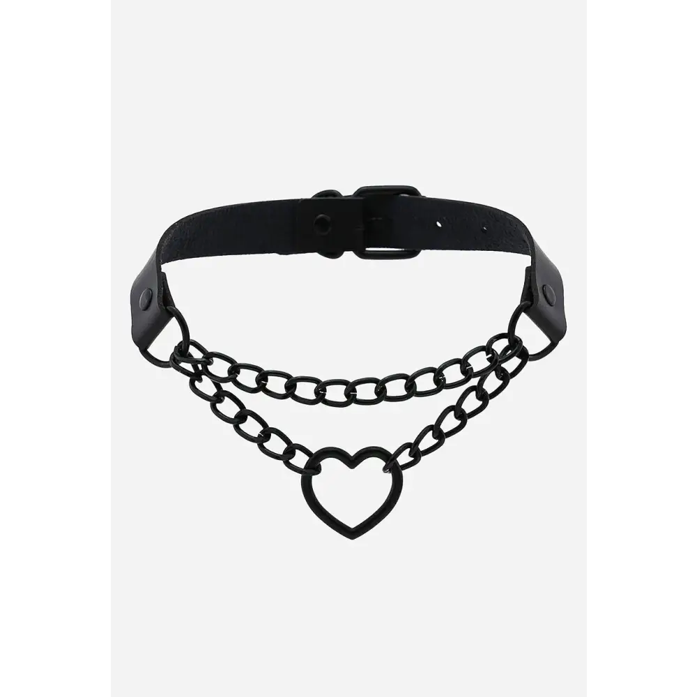 Y2k style choker necklace in zinc alloy and pu leather