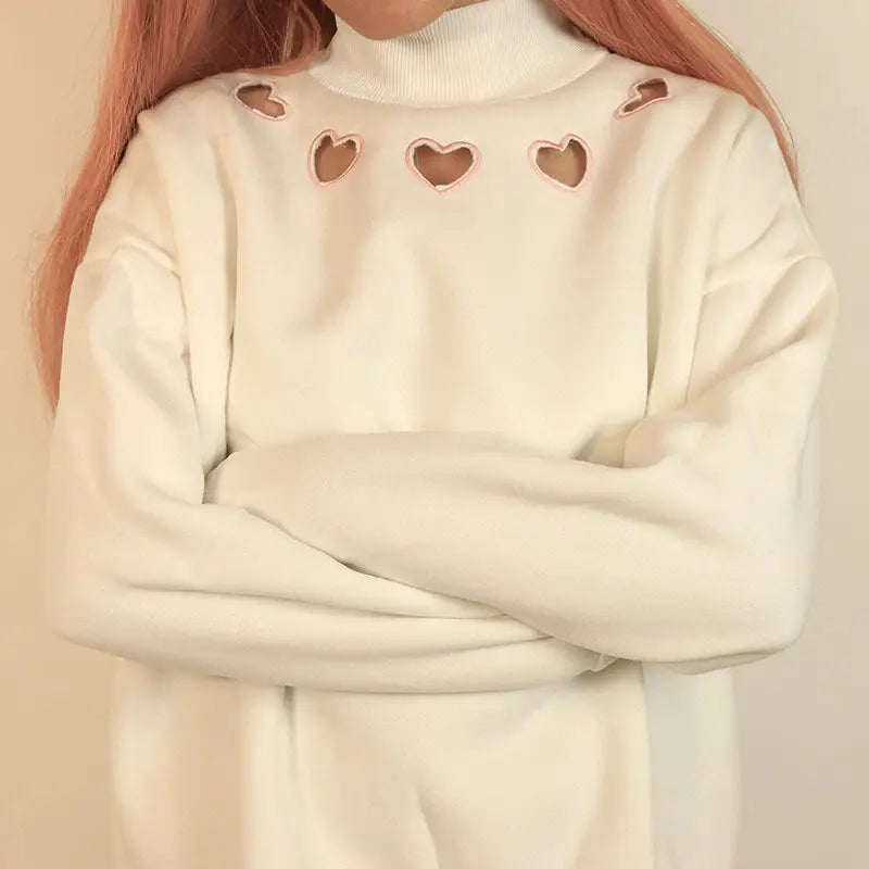 Heart cut out sweatshirt - sweatshirts