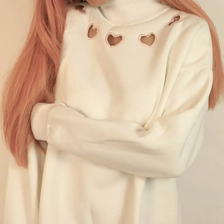 Heart cut out sweatshirt - sweatshirts