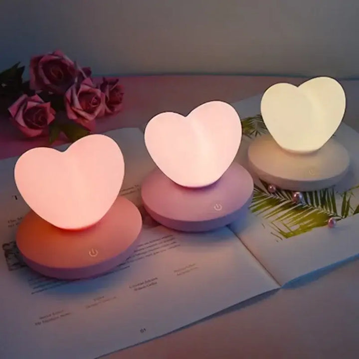 Y2k decor collection featuring heart lamp and led clips