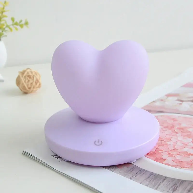 Y2k decor collection featuring heart lamp and led clips - purple