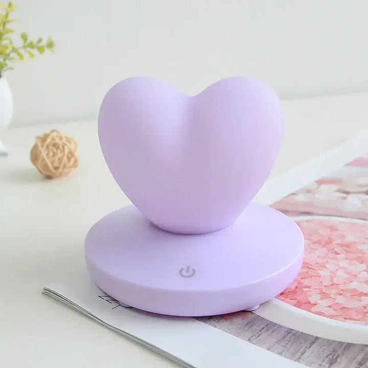 Y2k decor collection featuring heart lamp and led clips - purple