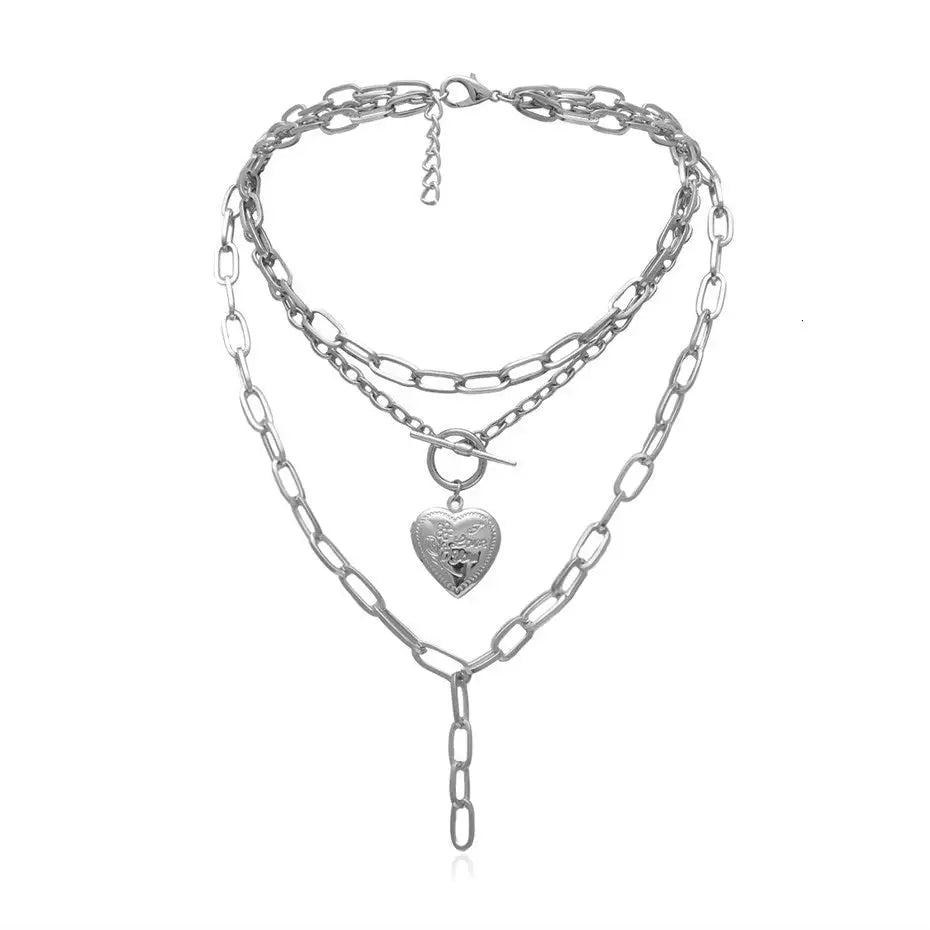 Heart lock chain necklace