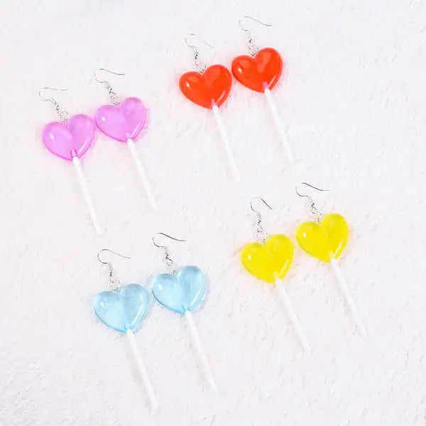 Heart lollipop earrings - earrings