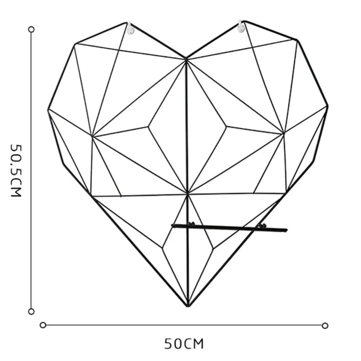 Aesthetic heart shape wall organizer for desk or study space - white