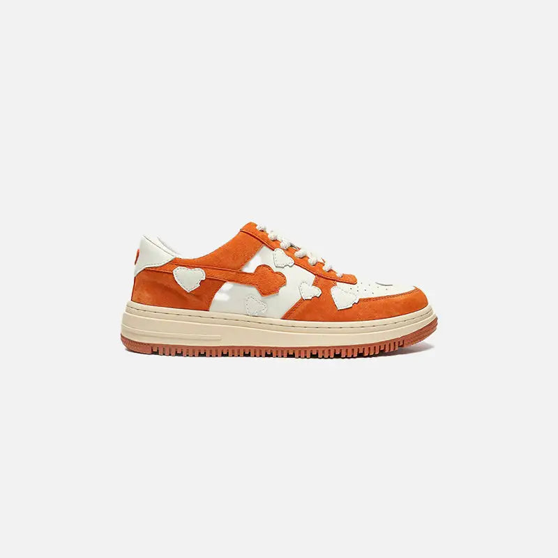 Heartful y2k shoes for nostalgic streetwear style - orange / 36 - shoes