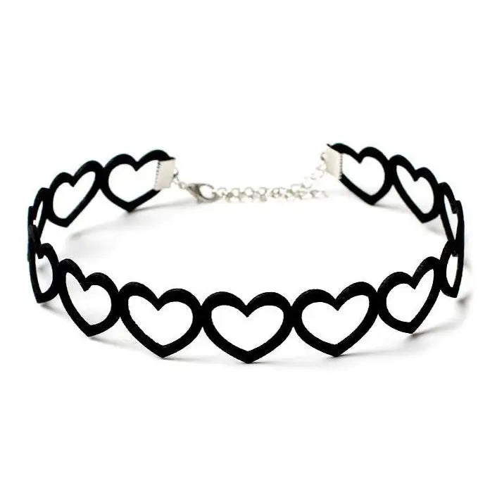 Hearts choker - standart / black - necklace