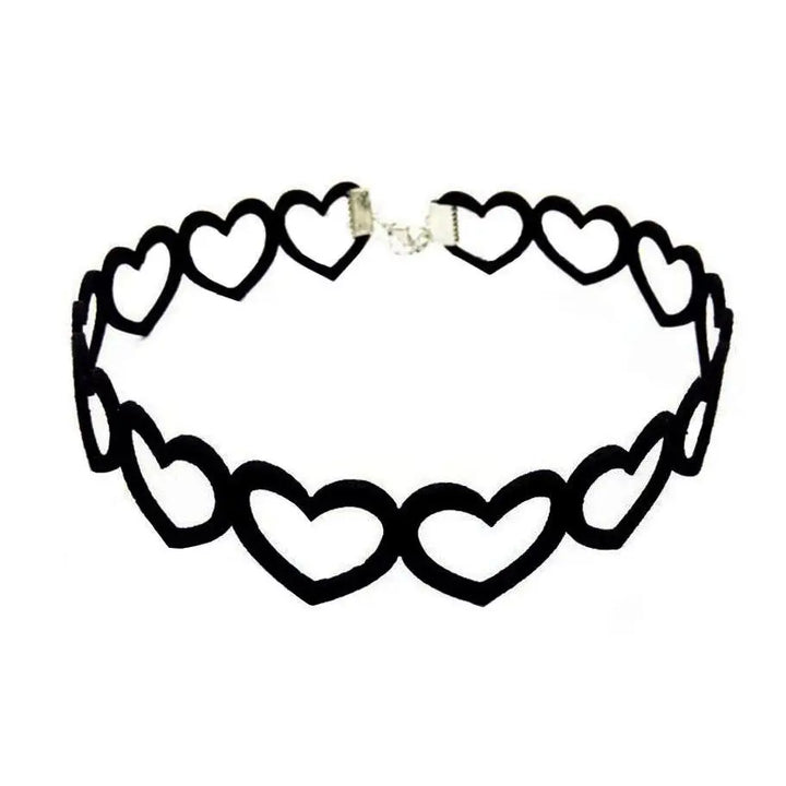 Hearts choker - standart / black - necklace