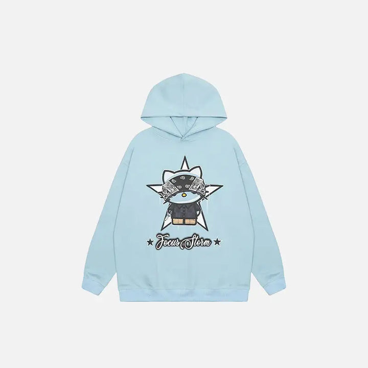 Hello kitty graphic hoodie y2k - blue / m - hoodies