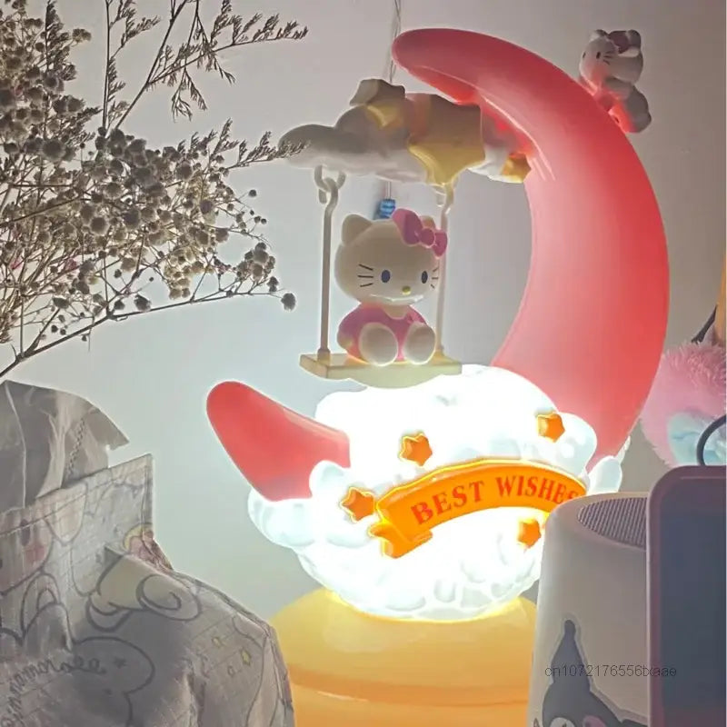 Y2k kitty lamp for stylish nostalgic home decor