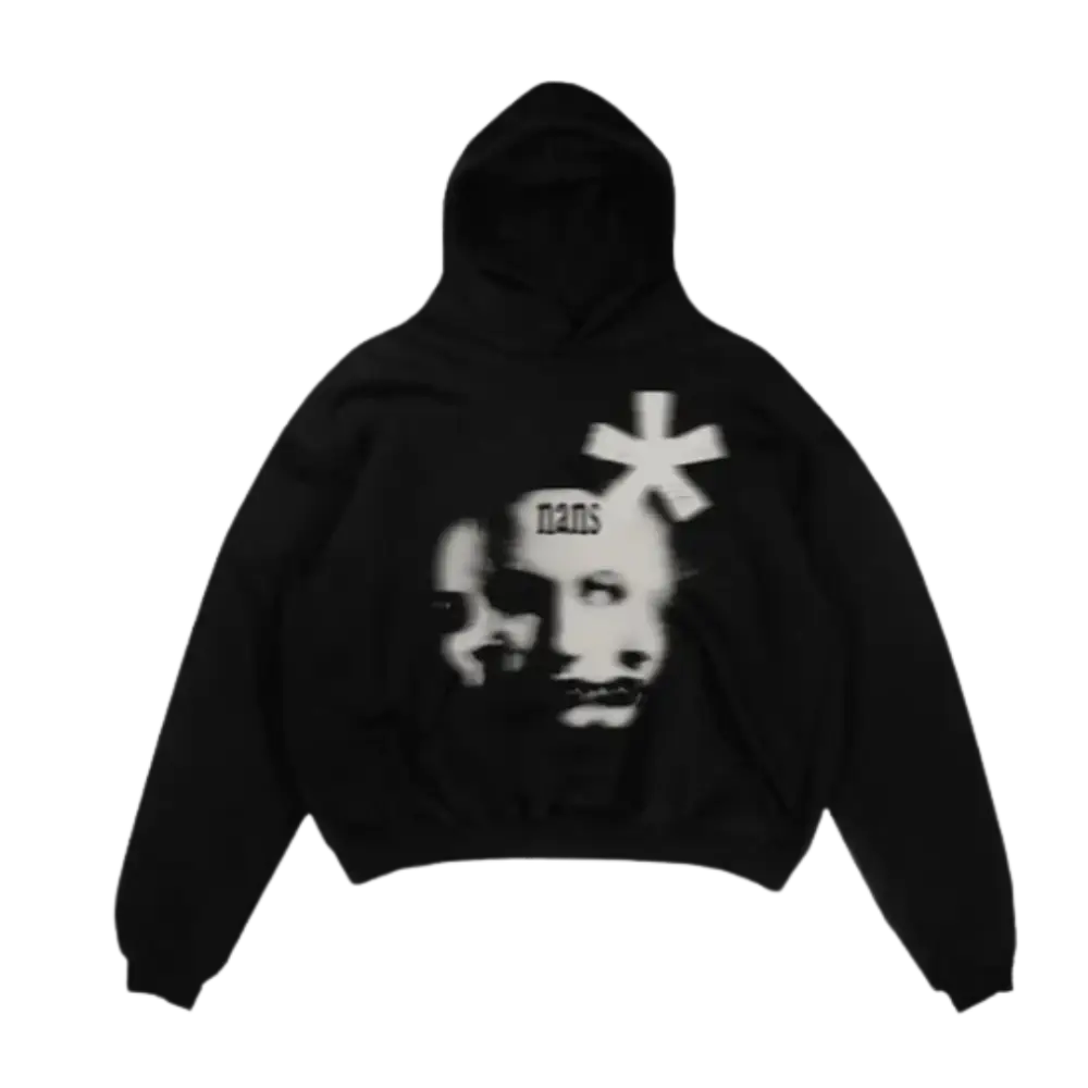 High quality 400gs/m nans hoodie y2k - black / s