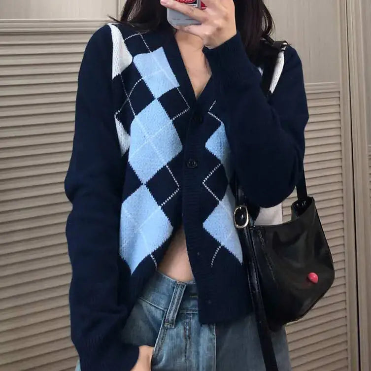 High school crush cardigan - fre size / blue