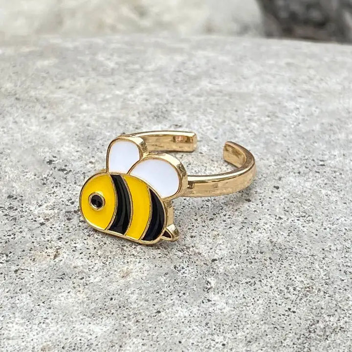 Y2k honey bee fidget ring with free spinning design - ring