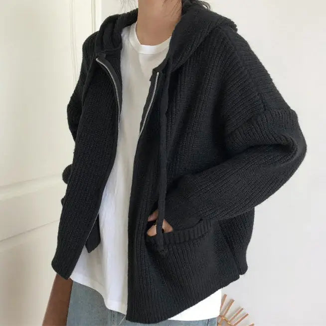 Hygge knit zip up hoodie - hoodies