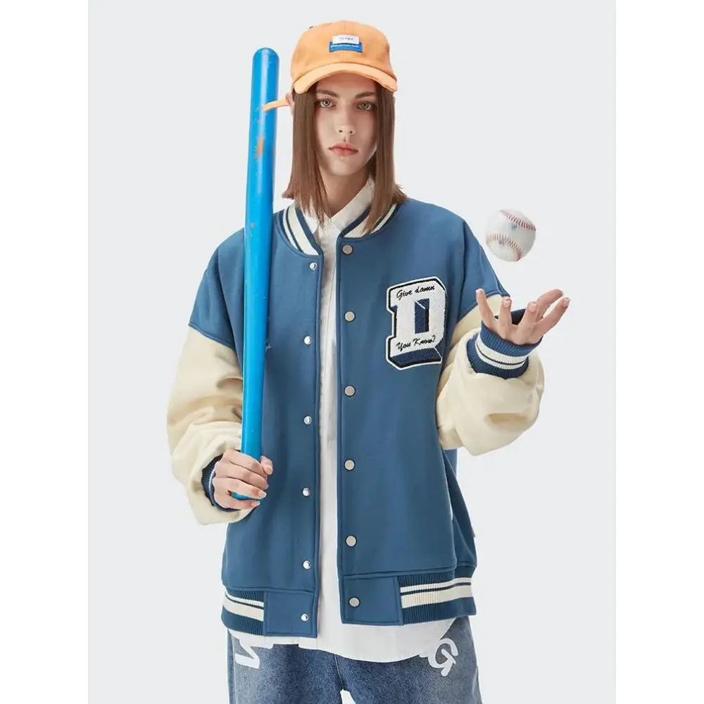 I don’t give damn baseball varsity jacket - blue / s