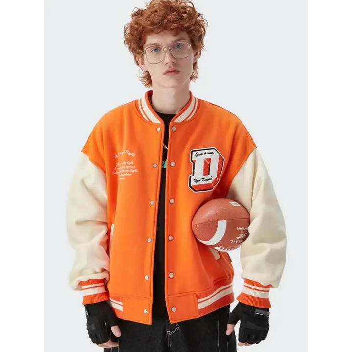 I don’t give damn baseball varsity jacket - orange / s