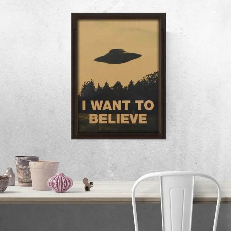 I want to believe poster for y2k and spacecore aesthetic lovers