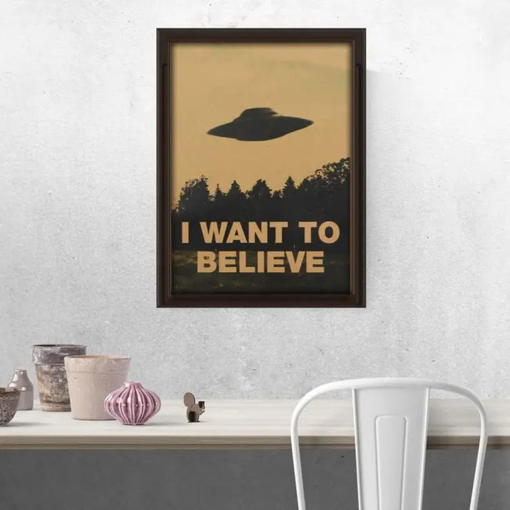 I want to believe poster for y2k and spacecore aesthetic lovers