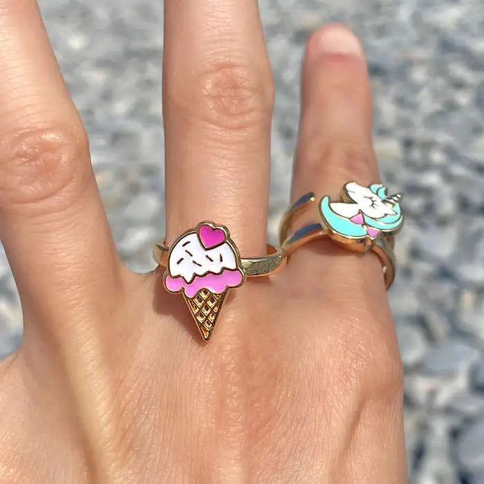 Y2k ice cream spin ring for aesthetic relaxation and focus - pink - ring