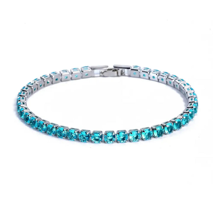 Iced crystal zirconia bracelets y2k - blue17cm