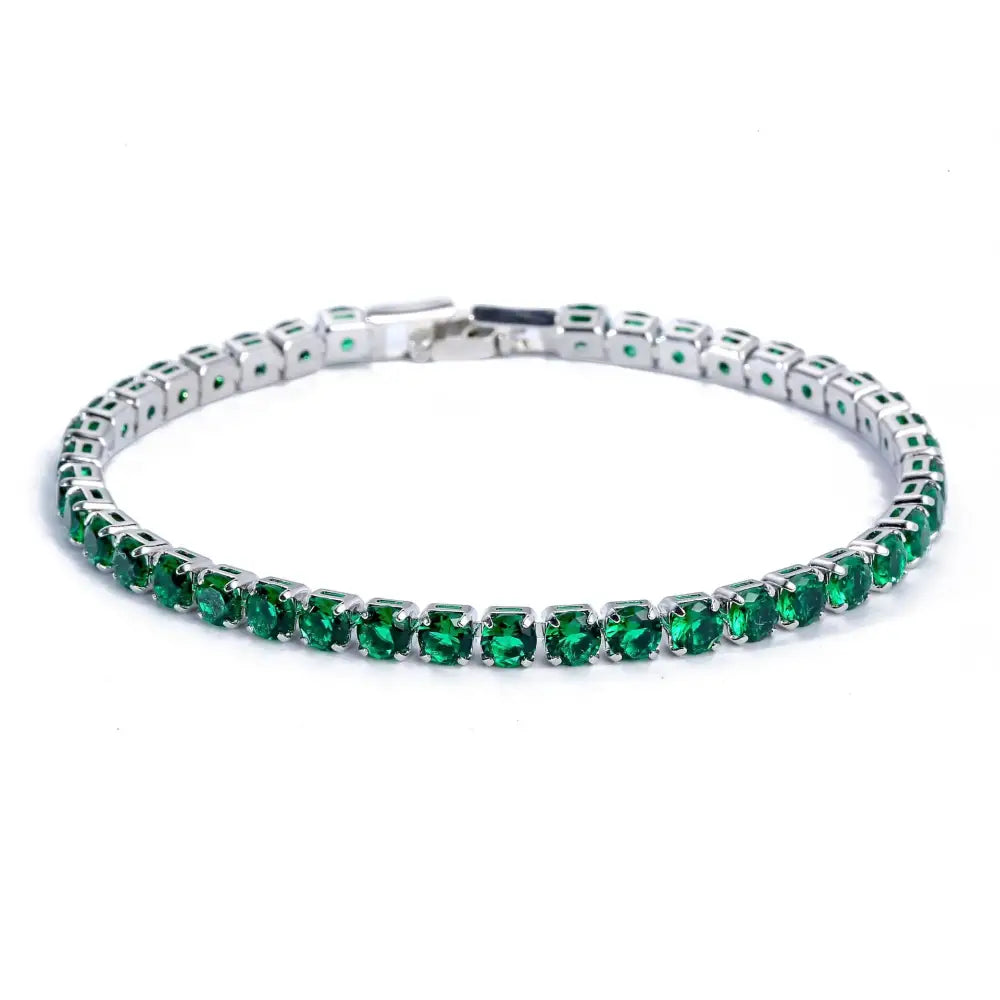 Iced crystal zirconia bracelets y2k - green17cm