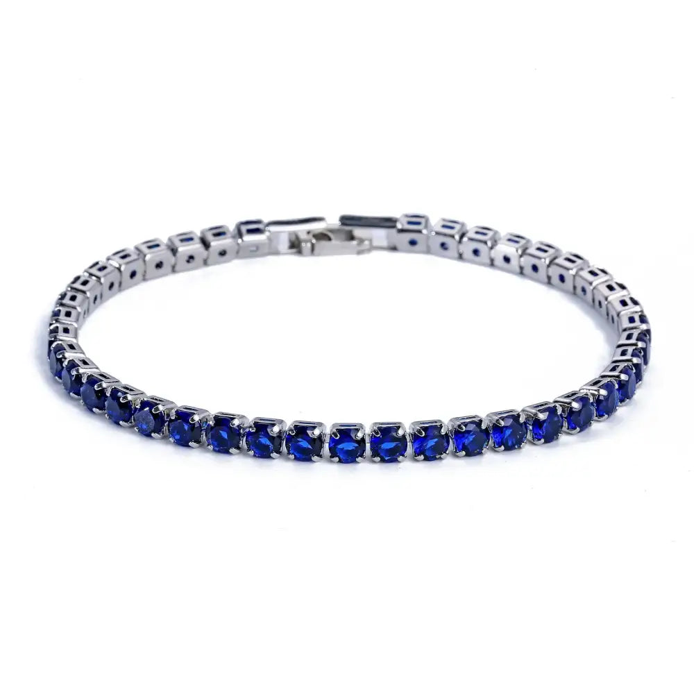 Iced crystal zirconia bracelets y2k - white deep blue 17cm