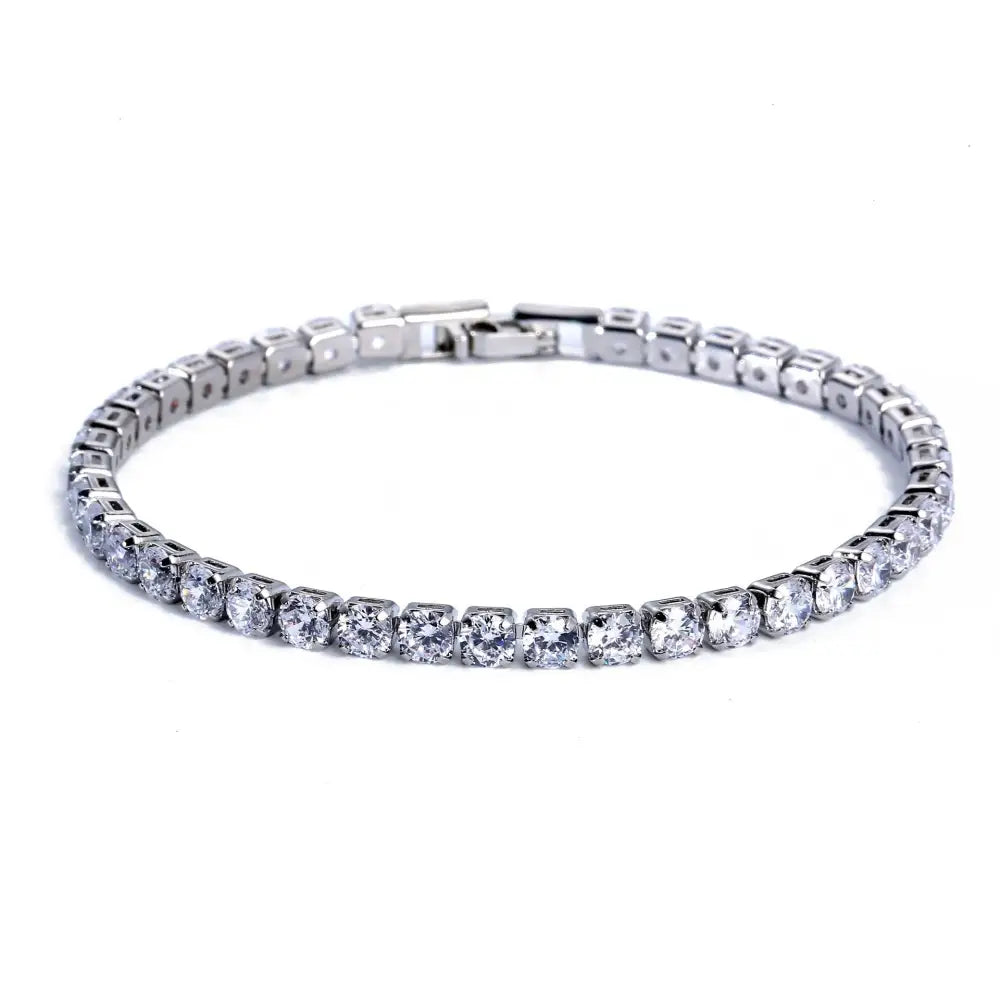 Iced crystal zirconia bracelets y2k - white17cm