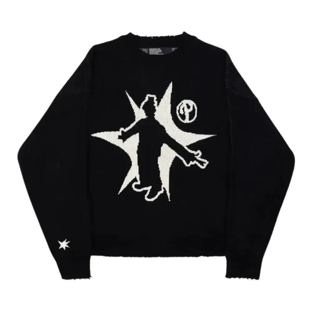 Im a hipstar 400gsm sweater black y2k - m