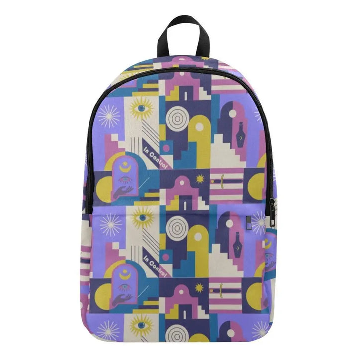 Abstract town backpack with unique design and spacious compartments - one size - casual for adult (1659)