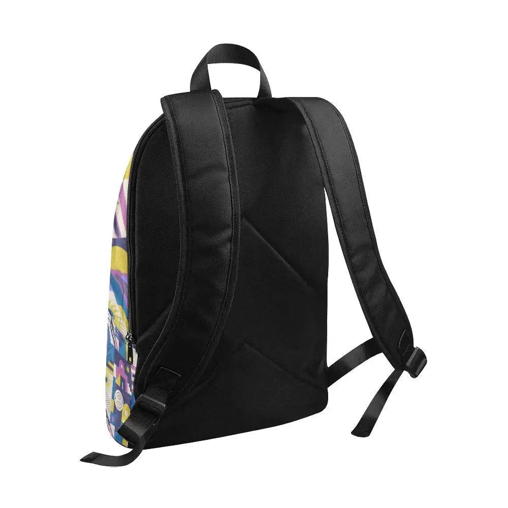 Abstract town backpack with unique design and spacious compartments - one size - casual for adult (1659)